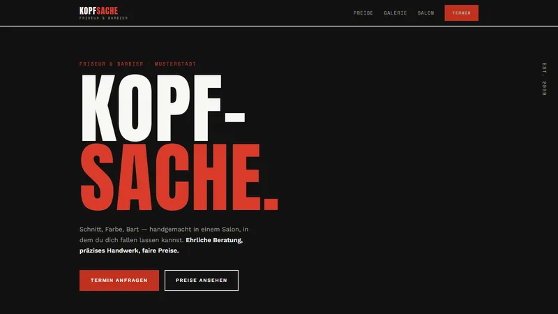 Website-Beispiel Friseur und Barbier
